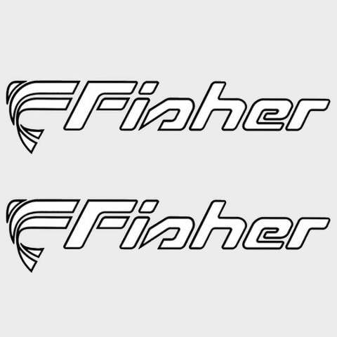 Fisher Boat Brand Decals 46050 | Black / White Stickers (Pair ...