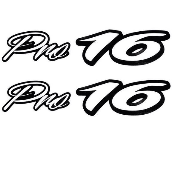 Tracker Boat Emblem Decal Stickers | Pro 16 White Black (Pair)