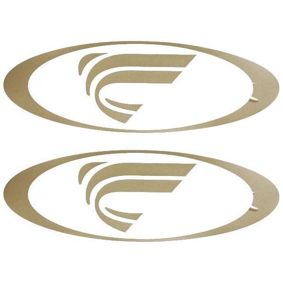 Tracker Boat Graphic Decal Stickers | 12 Inch Gold Emblems (Pair)
