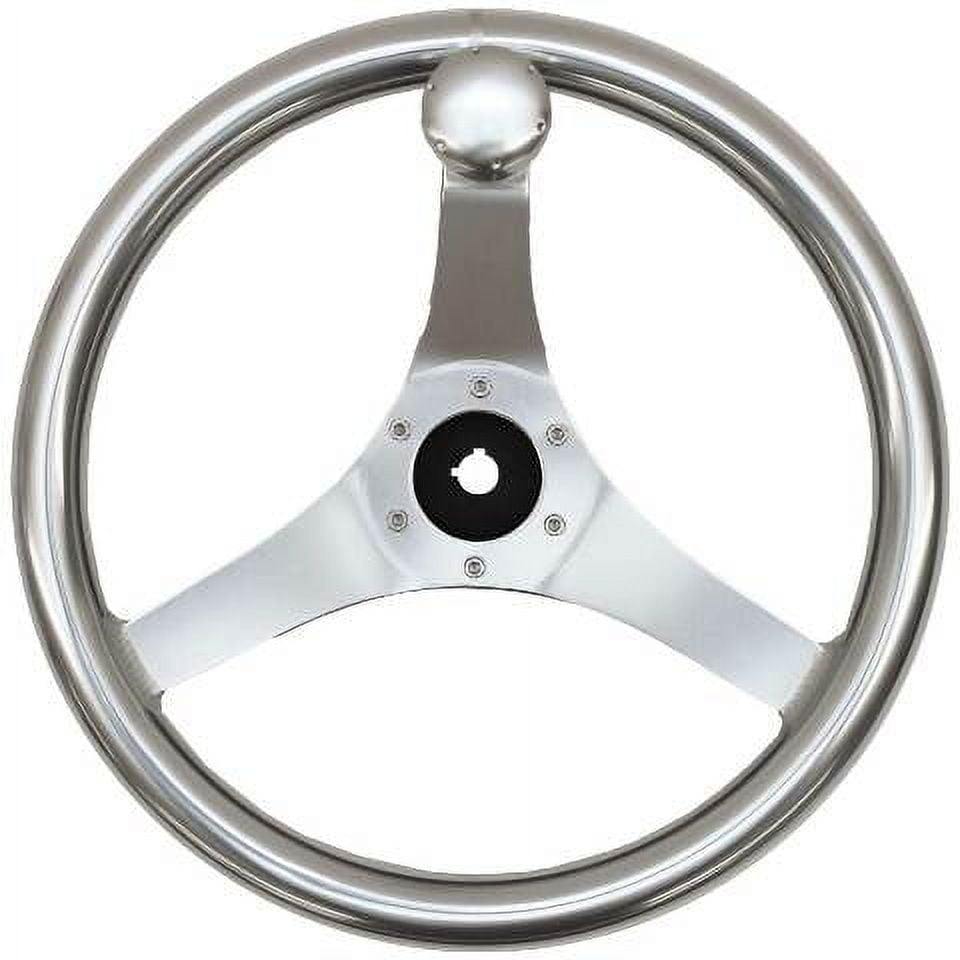 Tracker Boat Steering Wheel 162039 13 1/2 Inch W/ Knob Aluminum