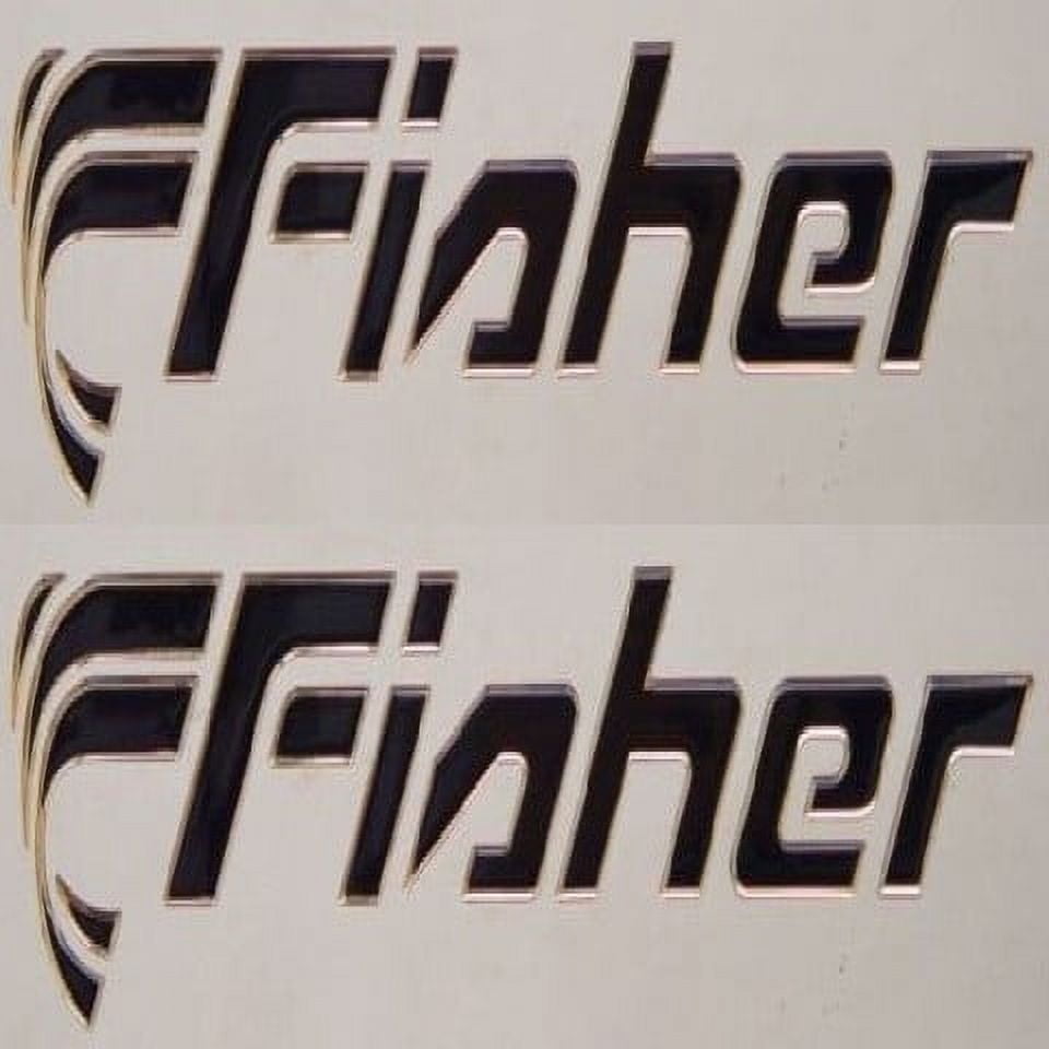 Fisher Marine Boat Raised Brand Decals | Black/Gold Stickers (Pair ...