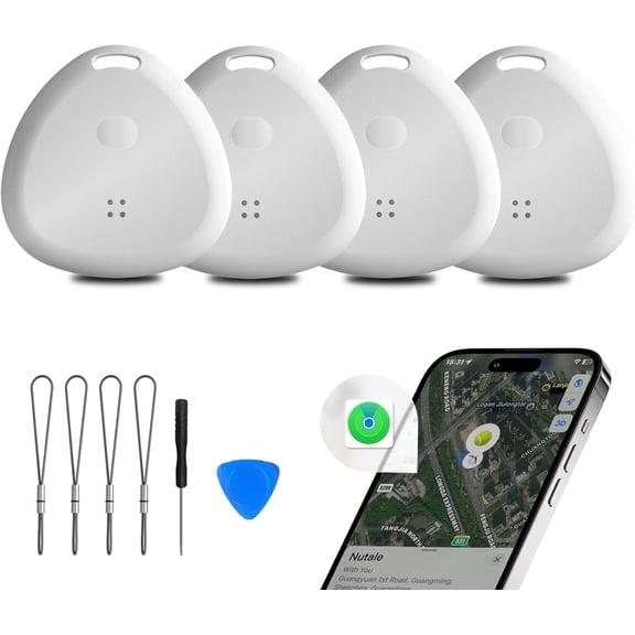 Tracker Tag Bluetooth Tracker, Smart Tag Locator Tracking Device, Keys Finder and Item Locator,Air Tracker Item Finders with Find My(iOS Only) Track Your Keys,Wallet,Luggage, Bag (4-White)