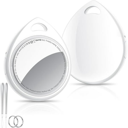 Tracker Tags-2 Pack, 5.3 Bluetooth Tracker Work with Apple Find My (iOS Only), 100dB Sound, Smart Tag with Keychain/Lanyard, Item Finder for Luggage/Key/Suitcase, Replaceable Battery.