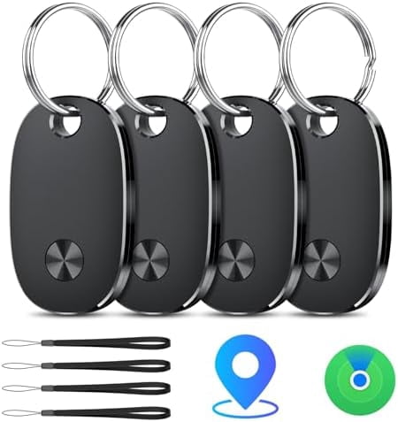 Tracker Tags-4 Pack, Bluetooth Tracker Works with Apple Find My APP ...