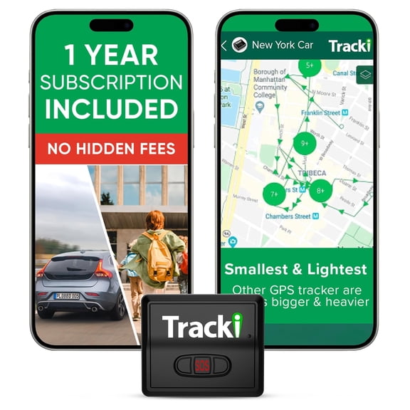 Tracki GPS Tracker for Vehicles – Real-Time 4G LTE Assets & Car Tracking Device with App, Magnetic Mount, Compact Design, Worldwide Coverage – iOS & Android (Tracker 1 Year Subscription Incl.)