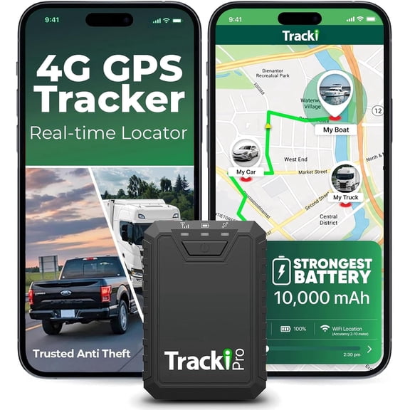 Tracki Pro 4G LTE GPS Tracker for Vehicles, Real-Time Magnetic Mount, Long Range Tracking