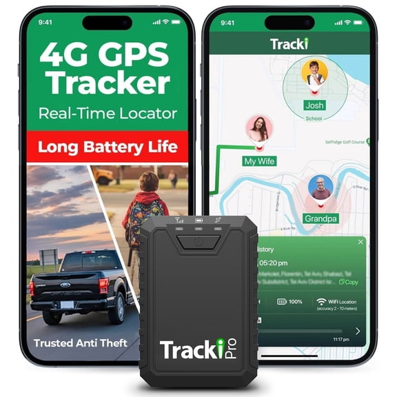 Tracki 4G GPS Car Tracker with Waterproof, Long Life for Car