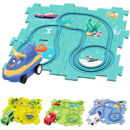 Trackmates Kids Car Track Set, 2024 Best Puzzle Racer Kids Car Track Set, Puzzle Adventure Track Set, Nukids Puzzle Racer Car Track Set for Kids
