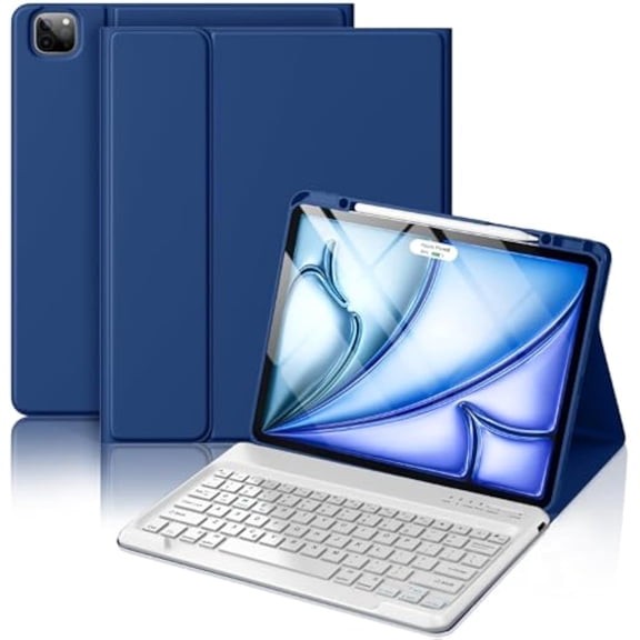 Trackpad Keyboard Case for iPad Air 13 & iPad Pro 12.9 (3rd–6th Gen) with Pencil Holder