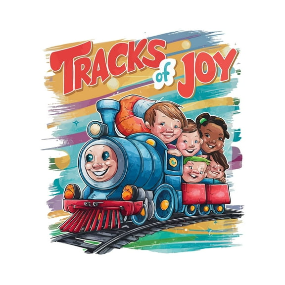 Tracks Of Joy Euphoric Blissful Uplifting Spirited Daycare Wall Art Sticker Designs Vinyl Stickers For Home House Walls Rooms Windows Bedroom Decoration Size (12x12 inch)