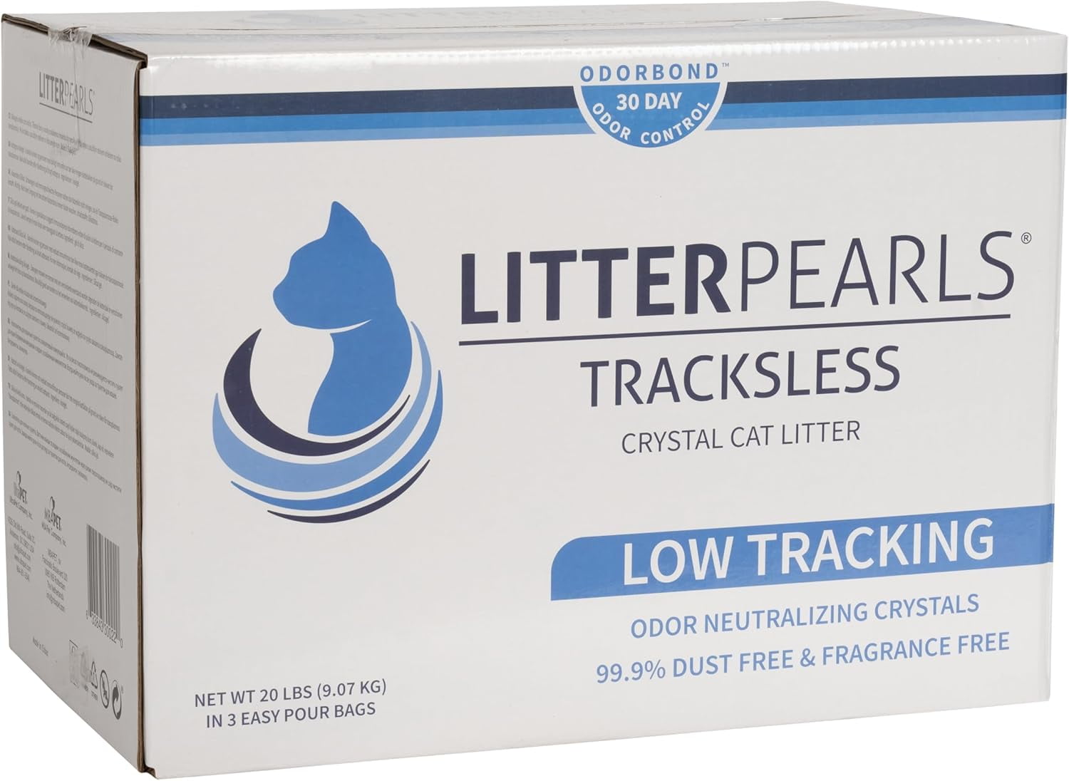 Tracksless Unscented Non-Clumping Crystal Cat Litter with Odorbond, 20 Pounds