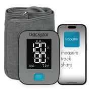 Trackstar Smart Blood Pressure Monitor | Wide-Range Upper Arm Cuff | Trackstar Monitoring App | Bluetooth iOS & Android Compatible | Measure, Track, and Share Results