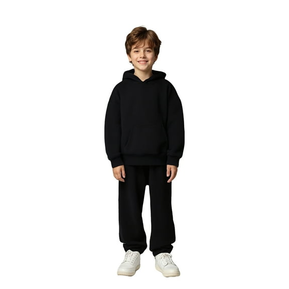Tracksuit Athletic Sweatsuits Sets 2 Piece Long Sleeve Black Hoodie Sweatpants Set Fall Winter Clothes 4-5 Years Girls Outfits Boys Girls Fashion