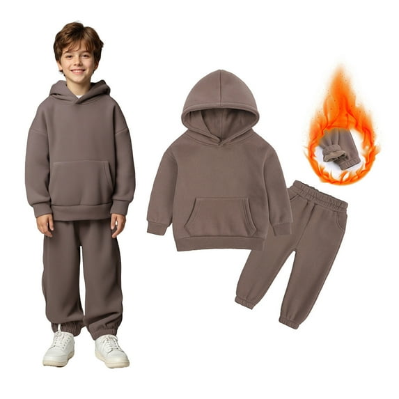 Tracksuit Athletic Sweatsuits Sets 2 Piece Long Sleeve Coffee Sweatshirt Sweatpants Set Fall Clothes Boys Girls Athletic Clothes Sets6-7 Years Boys Girls Fashion