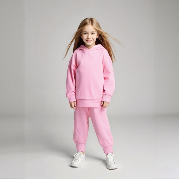 Tracksuit Athletic Sweatsuits Sets 2 Piece Long Sleeve Pink Tracksuit Hoodie Sweatpants Set Fall Clothes Girls Set1-2 Years Boys Girls Fashion