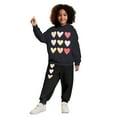 thumbnail image 1 of Tracksuit Athletic Sweatsuits Sets 2 Piece Long Sleeve Printed Basic Hoodie and Jogger Pants Warm Fall Winter Clothes Boy Clothes 9-10 Years Boys Girls Fashion, 1 of 4