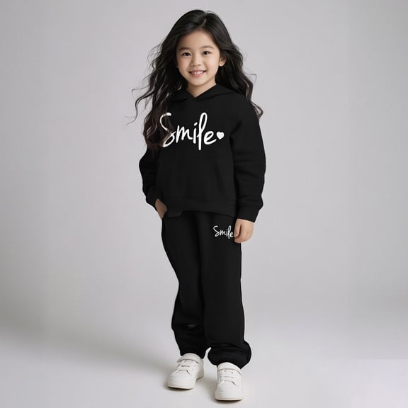 Tracksuit Athletic Sweatsuits Sets 2 Piece Long Sleeve Printed Pullover Hoodie and Sweatpants Fall Winter Clothes Teen Girls Trendy Clothes 6-7 Years Boys Girls Fashion