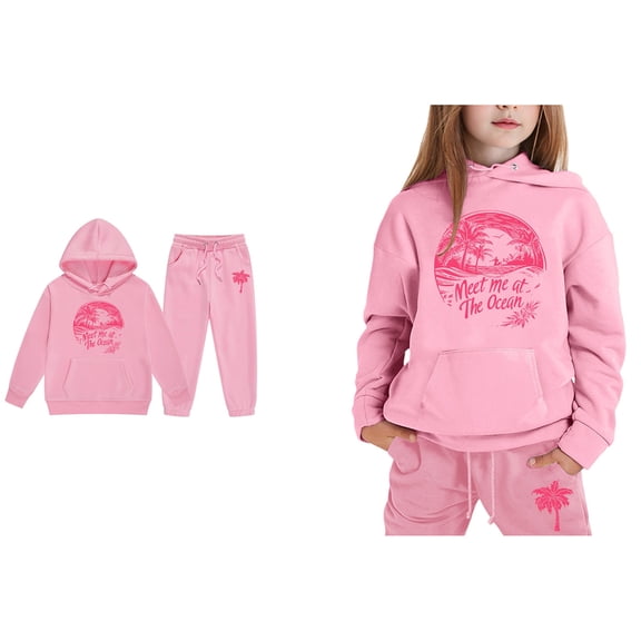 Tracksuit Athletic Sweatsuits Sets 2 Piece Long Sleeve Printed Soft Hoodie Jogging Pants Winter Clothes 2-3 Years Boy Clothes Boys Girls Fashion