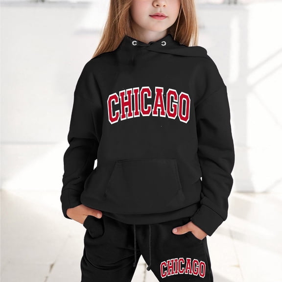 Tracksuit Athletic Sweatsuits Sets,2 Piece Long Sleeve Printed Tracksuit Hoodie and Sweatpants Fall Clothes Teen Girls Clothes 6-7 Years