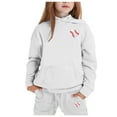 thumbnail image 1 of Tracksuit Athletic Sweatsuits Sets,2 Piece Long Sleeve White Basic Hoodie Sweatpants Set Fall Clothes Boys Jogger Set 1-2 Years, 1 of 4