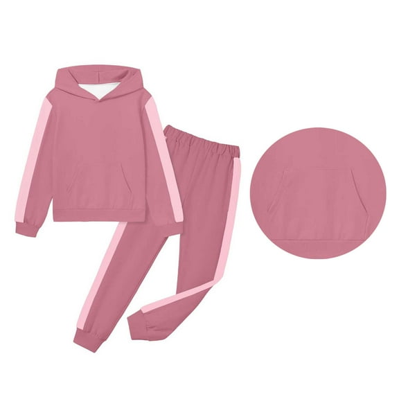 Tracksuit Athletic Sweatsuits Sets 2PC Long Sleeve Color Block Basic Hoodie Sweatpants Set Fall Winter Clothes Kids Clothes Boys Size 8-9 Years