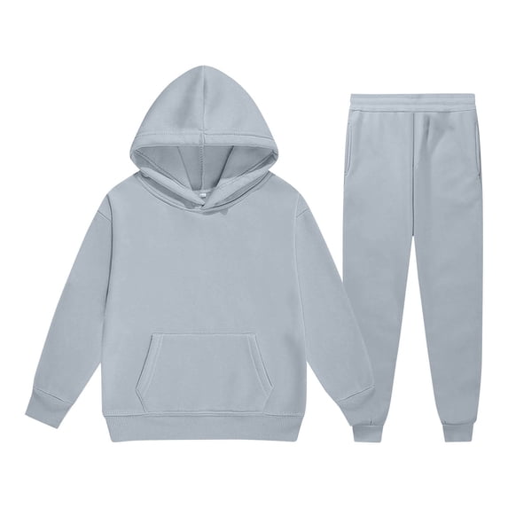 Tracksuit Athletic Sweatsuits Sets,2PC Long Sleeve Grey Hoodie Jogger Set Warm Fall Winter Clothes Tween Clothes 4-5 Years