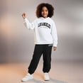 thumbnail image 1 of Tracksuit Athletic Sweatsuits Sets 2PC Long Sleeve Letter Print Tracksuit Pullover Hoodie and Active Jogger Pants Fall Clothes Clothes for Teen Girls 5-6 Years Trendy Boys Girls Fashion, 1 of 3