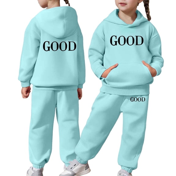 Tracksuit Athletic Sweatsuits Sets,2PC Long Sleeve Letter Printed Soft Hoodie and Sweatpants Fall Clothes 10-11 Years Boy Clothes