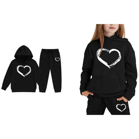 Tracksuit Athletic Sweatsuits Sets 2PC Long Sleeve Printed Basic Hoodie Sweatpants Set Fall Winter Clothes Boys' Tracksuits 6-7 Years Boys Girls Fashion