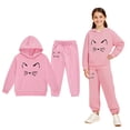 thumbnail image 1 of Tracksuit Athletic Sweatsuits Sets 2PC Long Sleeve Printed Pullover Hoodie Sweatshirt Sweatpants Set Fall Winter Clothes Clothes for Teen Girls 4-5 Years Boys Girls Fashion, 1 of 6