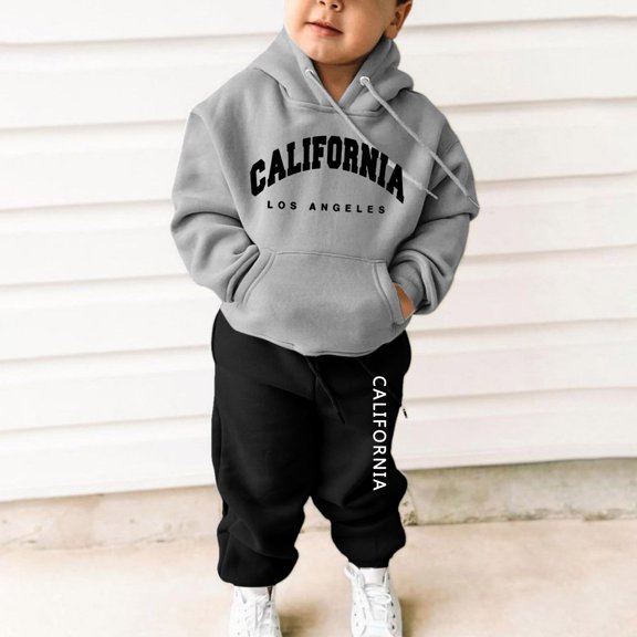 Tracksuit Athletic Sweatsuits Sets 2PC Long Sleeve Printed Soft Hoodie Jogger Set Fall Clothes Boys Active Tracksuit Set 5-6 Years Boys Girls Fashion