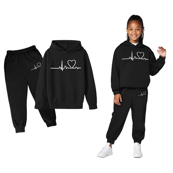 Tracksuit Athletic Sweatsuits Sets 2PC Long Sleeve Printed Sweatshirt Jogger Set Fall Clothes Tween Clothes 3-4 Years Boys Girls Fashion