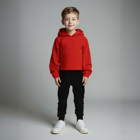 Tracksuit Athletic Sweatsuits Sets 2PC Long Sleeve Red Hoodie Sweatpants Winter Clothes Girl Sets7-8 Years Boys Girls Fashion