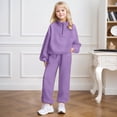 thumbnail image 1 of Tracksuit Athletic Sweatsuits Sets Long Sleeve Solid Crewneck Tracksuit Pullover Sweatshirt Jogging Pants 2 Piece Winter Clothes Girl Trendy Clothes 8-9 Years, 1 of 5
