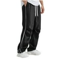 thumbnail image 1 of Tracksuit Bottoms Men,Mens Cargo Joggers Pants Straight Leg Striped Sweatpants Elasticated Waist Trousers Track Pants with Pockets Casual Trousers Full Length Sweat Pants for Workout, 1 of 3