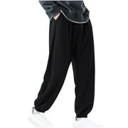 Tracksuit Bottoms Pant Men, Men's Joggers Waffle Sweatpants Solid Color Elasticated Waist Trousers Plain Track Pants with Pockets Casual Trousers Full Length Sweat Pants for Workout