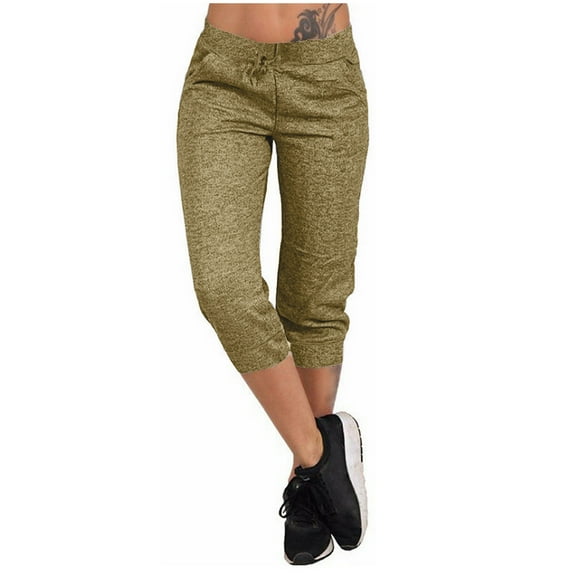 Tracksuit Bottoms for Women Ladies Running Joggers Sweatpants Cropped Trousers Cotton Straight Leg Pants Drawstring Waish Loose Sports Gym Trousers with Pockets