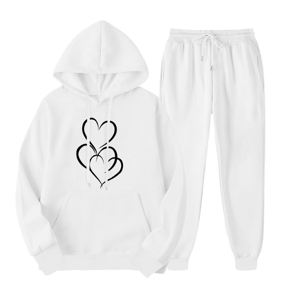 Tracksuit Casual 2 Piece Outfits,Outfits Men's And Women's Sports Tracksuits Long Sleeve Pullover Hoodies Sweatshirt Loose Coat And Sweatpants Fall Winter Suit Active Joggers Outfits