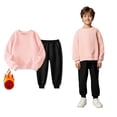 thumbnail image 1 of Tracksuit Jogging Outfits Set Long Sleeve Crewneck Pink Loose Fashion Sweatshirts and Jogger Sweatpants 2 Pcs Warm Fall Winter Clothes Size 6-7 Years Boys Clothes Boys Girls Fashion, 1 of 3