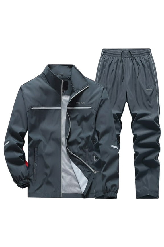 Tracksuit Men Men's Plus Size Sports Outdoor Casual Tracksuit Set For Spring And Autumn Activewear Jacket And Pants Set Joke Suits Men Wet Suite All Suite Wool Tuxedo Tall Sweat Suits Gray 5XL