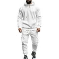 thumbnail image 1 of Tracksuit Set for Men 1/4 Zip Hoody Sweatshirt and Sweatpants Set Long Sleeve Sweat Suits Cargo Joggers Outfit, 1 of 8