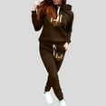 thumbnail image 1 of Tracksuit For Women 2 Piece Outfits Workout Sets Tracksuit Long Sleeve Hooded Jogger Pant Matching Set Women Suites for Work Pants Suit plus Size All Party Outfits for Women Womens Running Pants Suit, 1 of 5