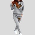 thumbnail image 1 of Tracksuit For Women 2 Piece Outfits Workout Sets Tracksuit Long Sleeve Hooded Jogger Pant Matching Set Women Suites for Work Pants Suit plus Size All Party Outfits for Women Womens Running Pants Suit, 1 of 5