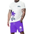 thumbnail image 1 of Tracksuits for Men 2 Piece Set Big and Tall Golf Polo Shirts Loungewear Oversized Outdoor Casual Short Sets Outfits,Purple,XL, 1 of 4