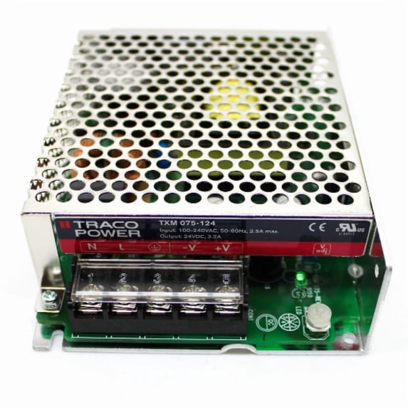 Traco Power 24VDC 3.2A 76.8W Enclosed AC-DC Power Supply TXM 075-124