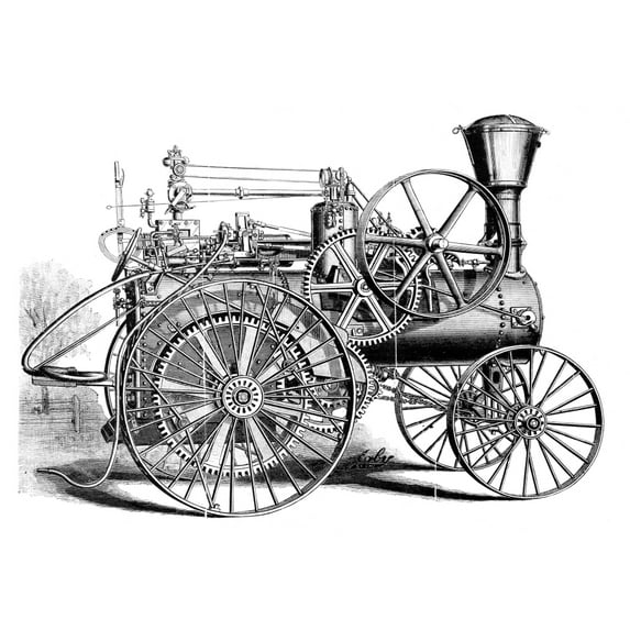 Traction Engine 1886. Na Traction Engine Or Self-Propelled Steam Engine Manufactured By The J.I. Case Of Company Of