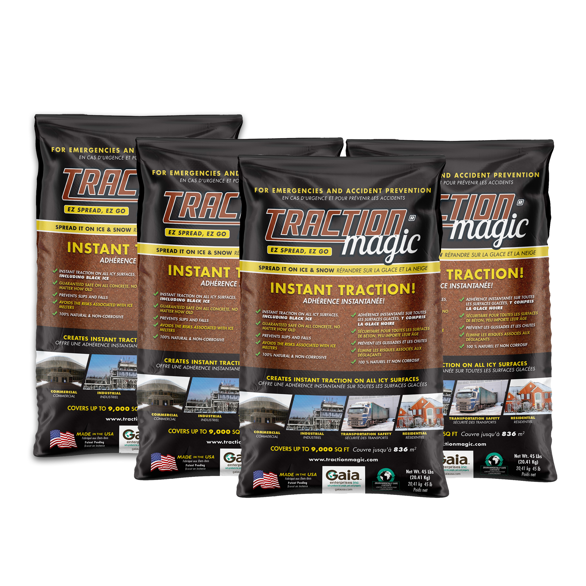 Traction Magic Quick Application Natural Ice & Snow Melter, 45 Lbs (4