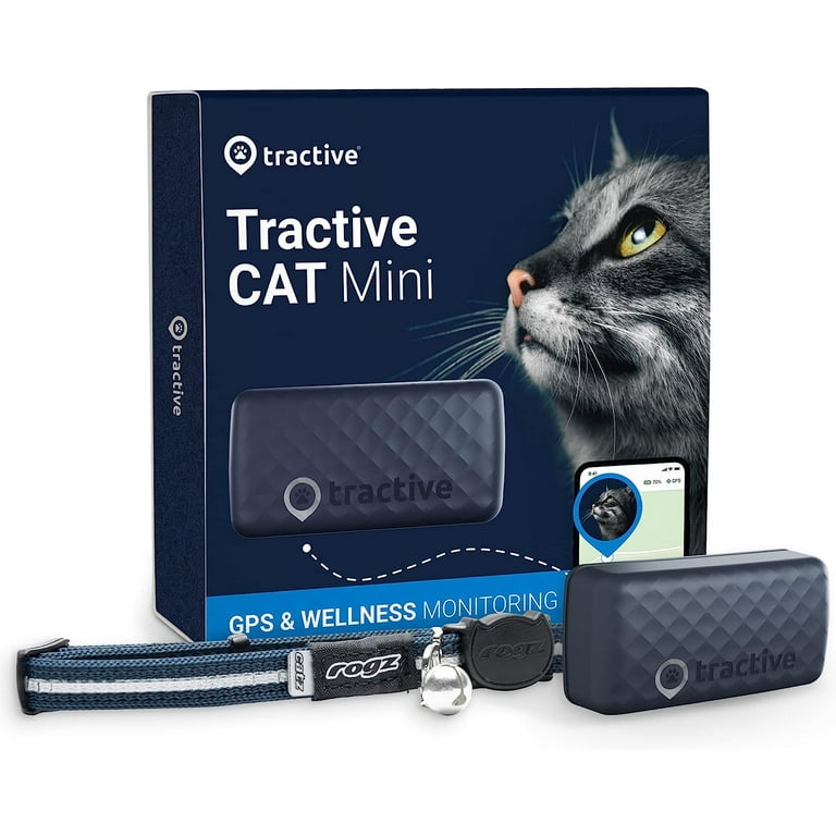 Tractive Cat Mini GPS Tracker with Activity Monitoring, Fits Any Collar  (Dark Blue)