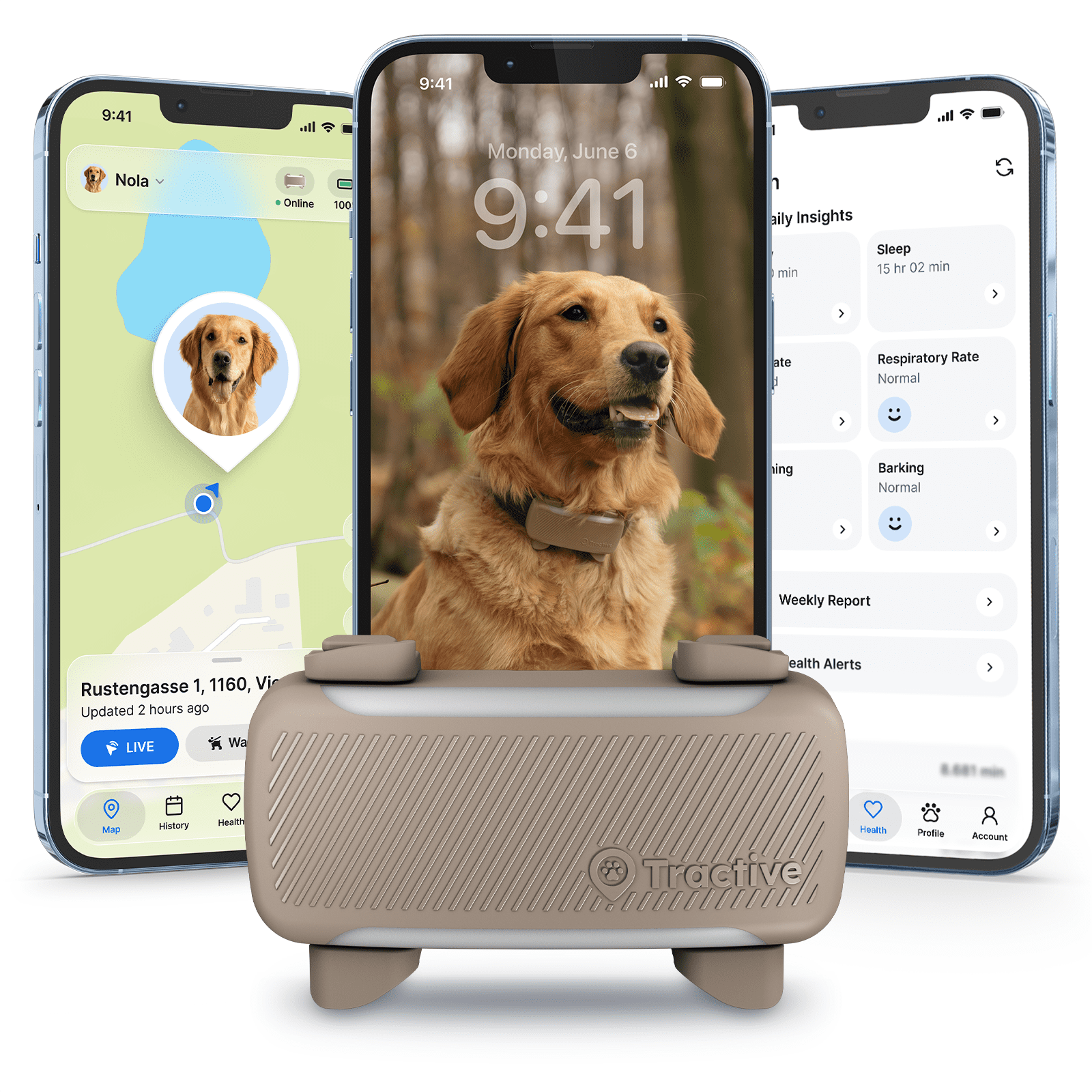 Tractive Collar Attachment Smart Dog GPS Tracker with Virtual