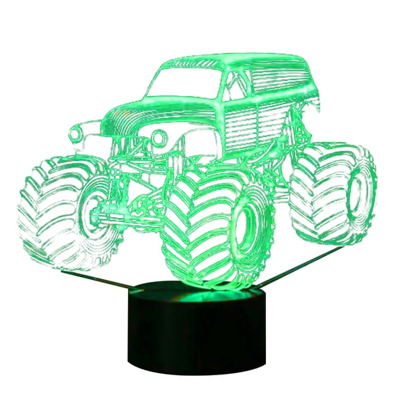 Tractor 3D Night Light,7 Color Changing, Remote Control, Timer, Table Bedroom Decor, 3D Illusion Night Lamp, USB Charge Grave Digger Monster